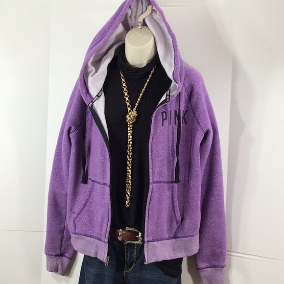 VS Pink purple zip front cardigan jacket M - Picture 6 of 11